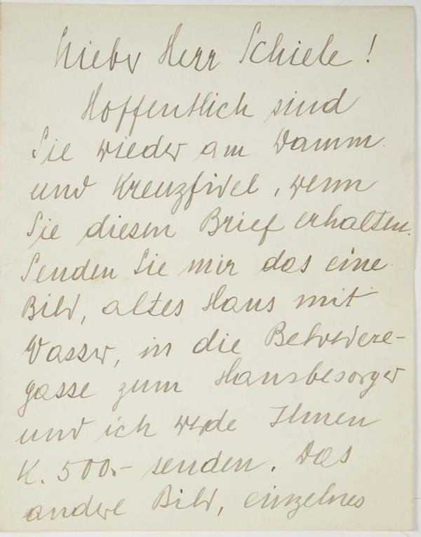 Brief von Heinrich Böhler an Egon Schiele Bild 1