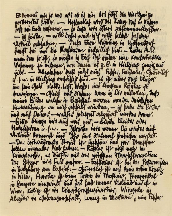 Brief von Egon Schiele an Anton Peschka Bild 4