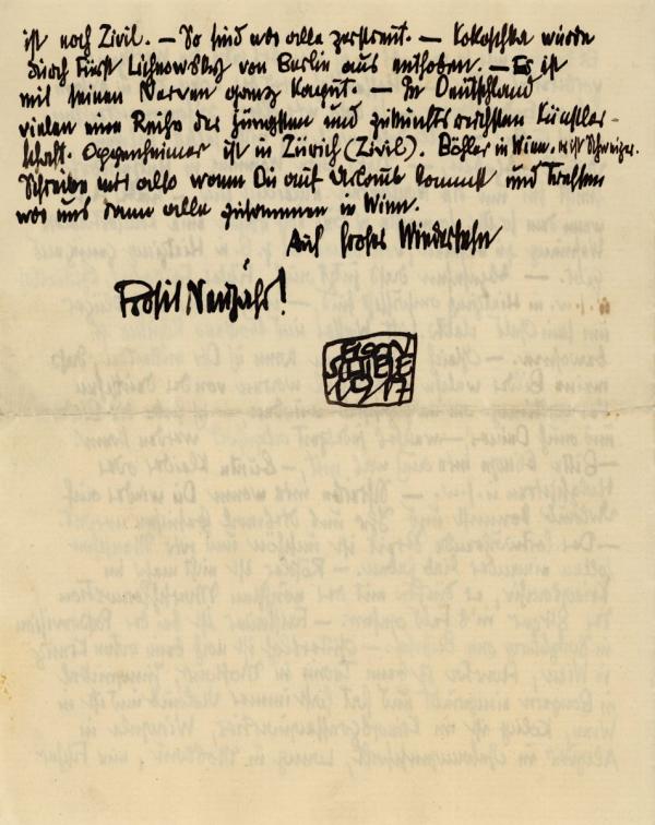 Brief von Egon Schiele an Anton Peschka Bild 6