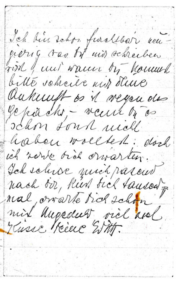 Brief von Edith Schiele an Egon Schiele Bild 3