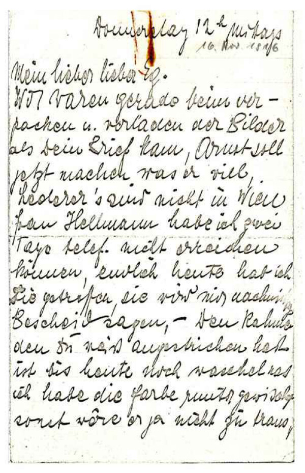 Brief von Edith Schiele an Egon Schiele 