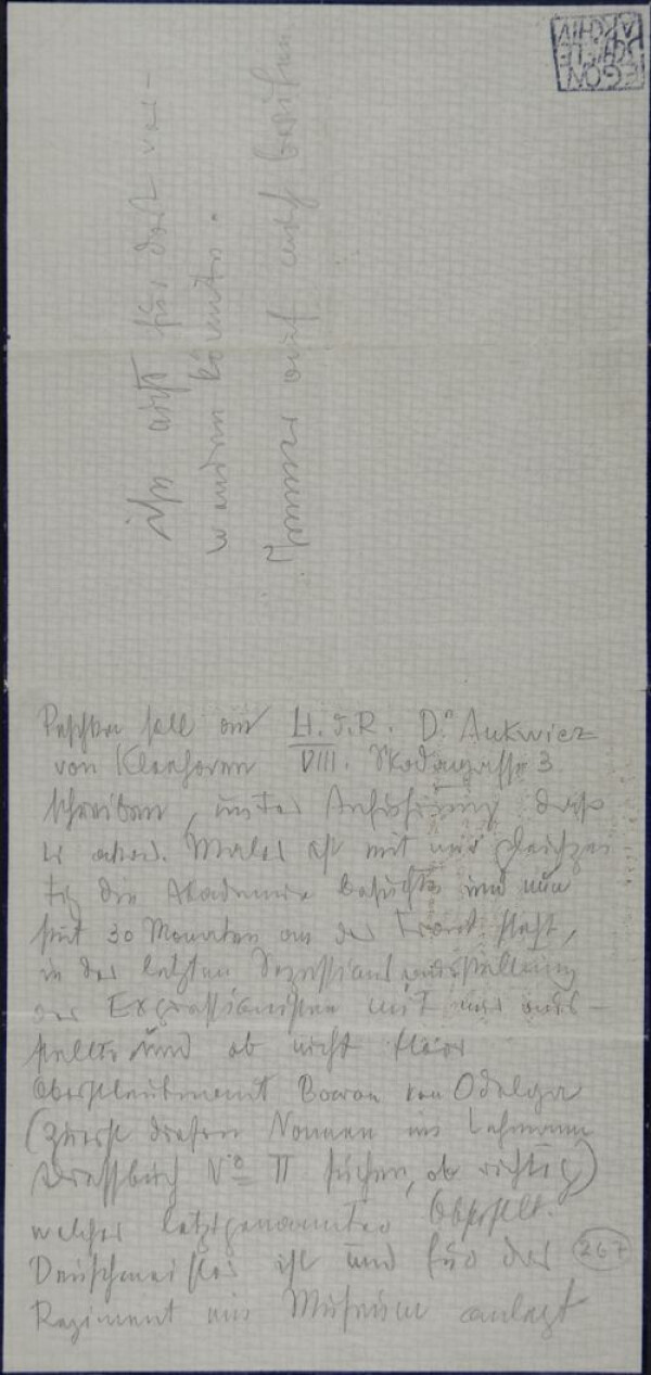 Brief von Egon Schiele an Gertrude Peschka 