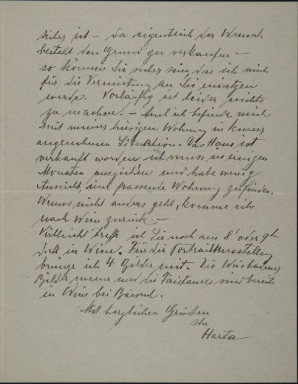 Brief von Felix Albrecht Harta an Egon Schiele Bild 2