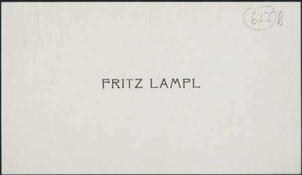 Visitkarte mit Kondolenzschreiben von Fritz Lampl an Egon Schiele zum Tod von Edith Schiele 