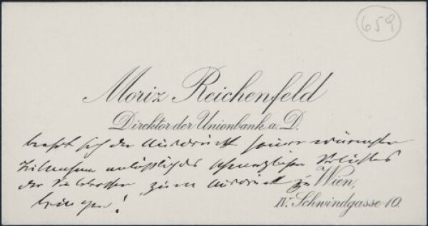 Kondolenzschreiben von Moriz Reichenfeld an Egon Schiele zum Tod von Edith Schiele 