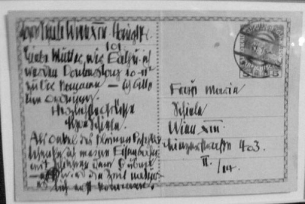 Postkarte von Egon Schiele an Marie Schiele 