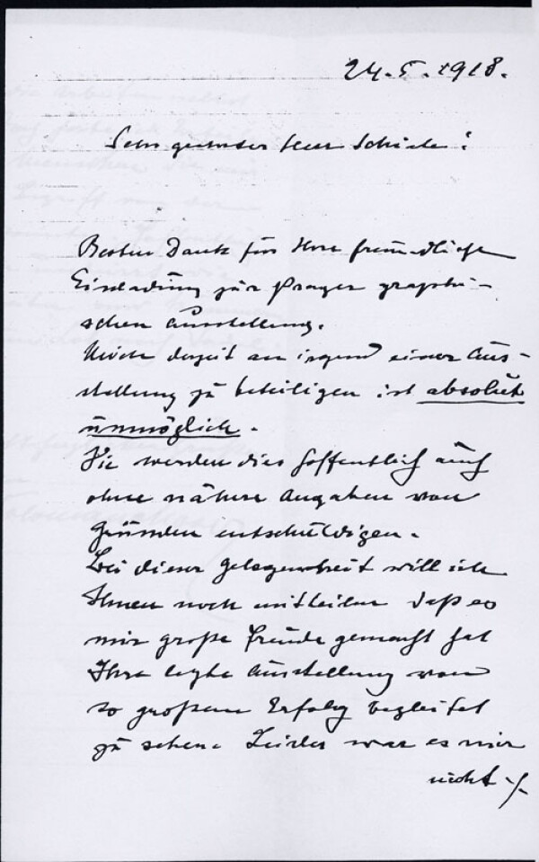 Letter from Koloman Moser to Egon Schiele Bild 1