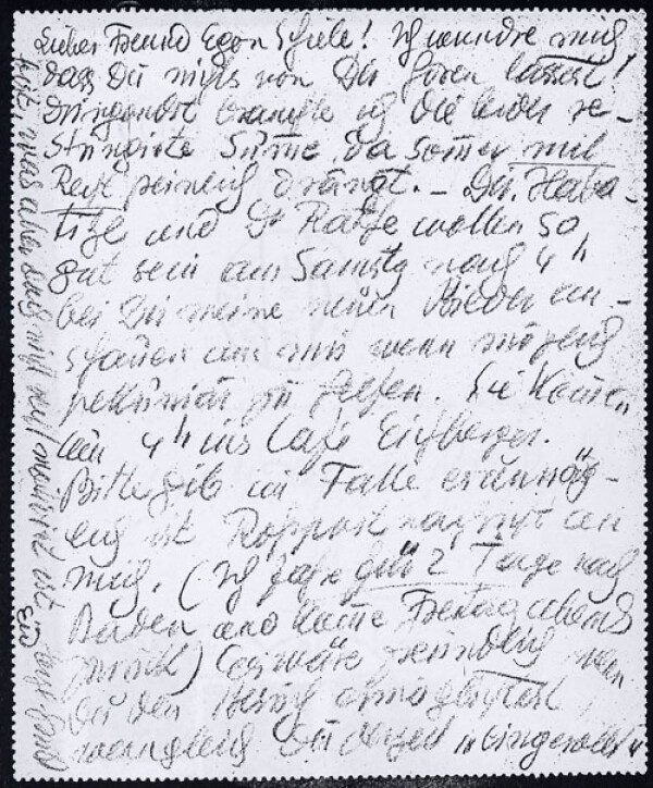 Brief von Ernst Wagner an Egon Schiele 