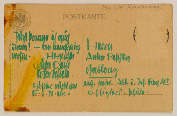 Postkarte von Egon Schiele an Anton Peschka Bild 2