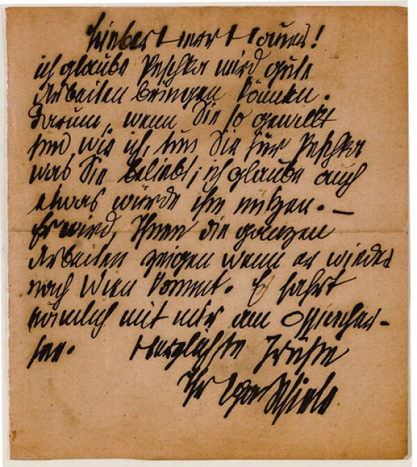 Brief von Egon Schiele an Franz Hauer 