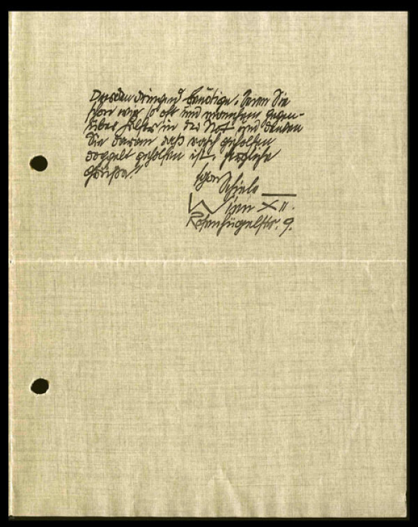 Brief von Egon Schiele an Karl Ernst Osthaus/Folkwang Museum Bild 2