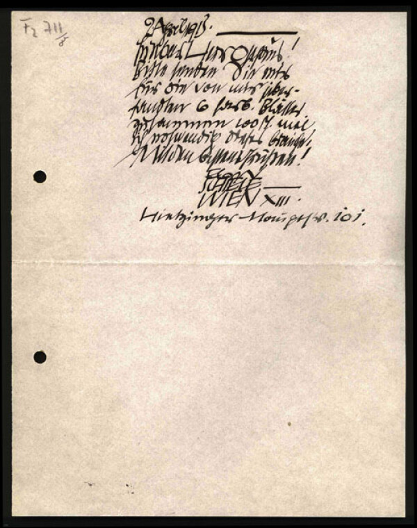 Brief von Egon Schiele an Karl Ernst Osthaus/Folkwang Museum 