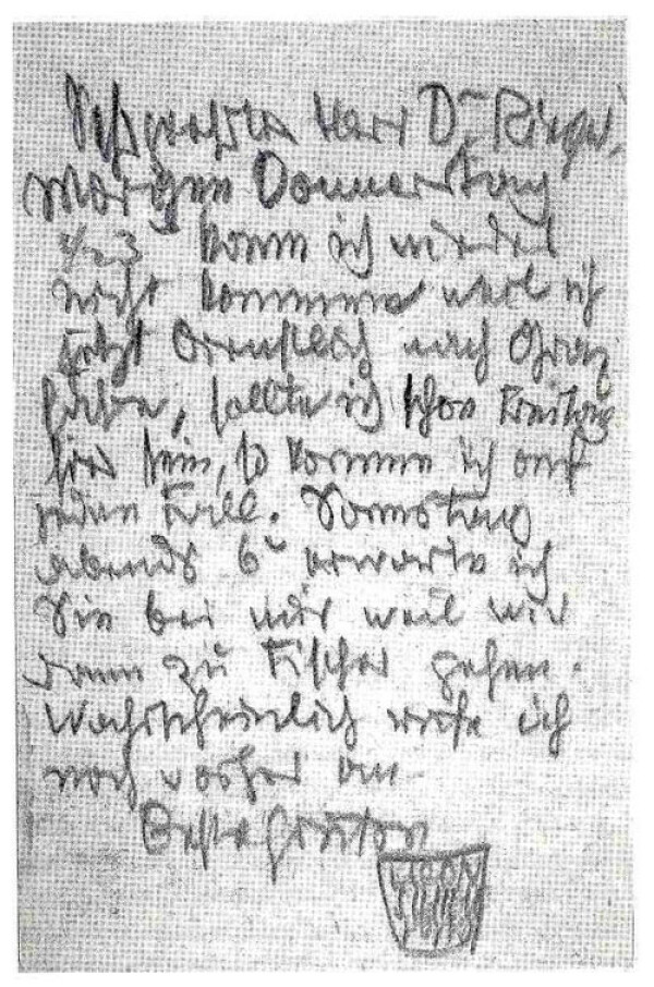 Brief von Egon Schiele an Heinrich Rieger 