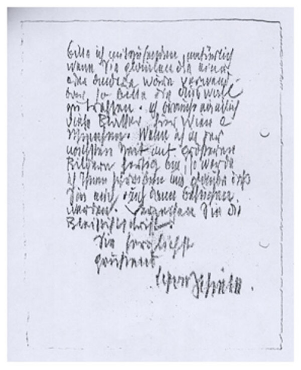 Brief von Egon Schiele an Josef Hoffmann Bild 2