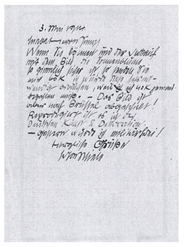 Brief von Egon Schiele an Hugo Jung 