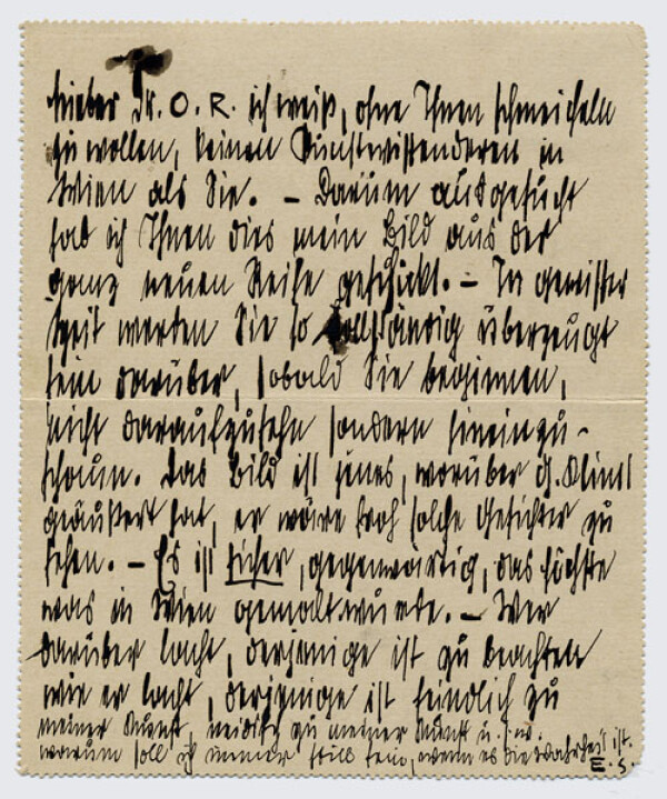 Brief von Egon Schiele an Oskar Reichel 