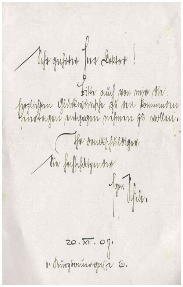 Brief von Egon Schiele an Wolfgang Pauker 