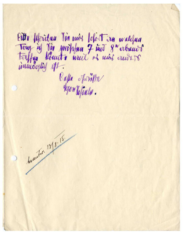 Brief von Egon Schiele an Guido Arnot Bild 2