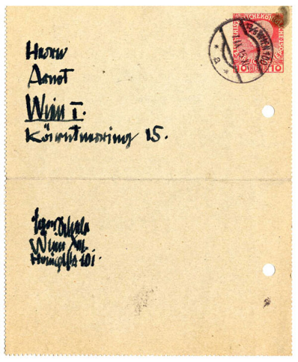 Brief von Egon Schiele an Guido Arnot Bild 2