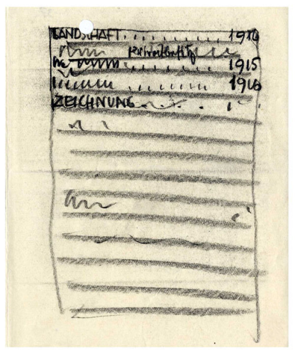 Brief von Egon Schiele an Guido Arnot mit einer Beilage (Entwurf für eine Liste der ausgestellten Werke) Bild 3