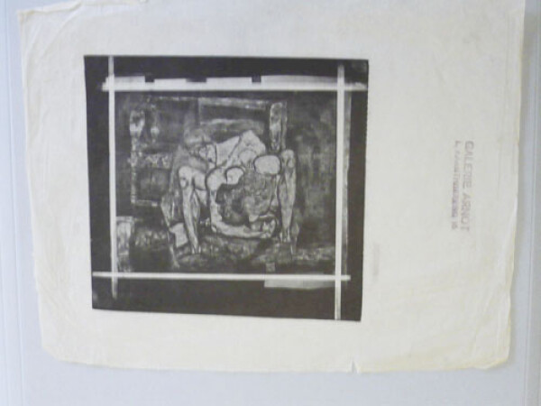 Two black-and-white proofs by Galerie Arnot of Egon Schiele’s painting Blind Mother on silk paper 