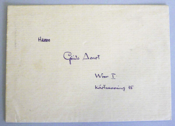 Envelope from Egon Schiele addressed to Guido Arnot 