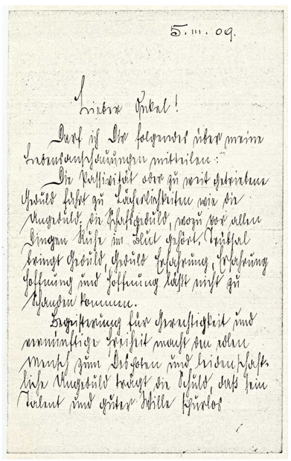 Brief von Egon Schiele an Leopold Czihaczek 