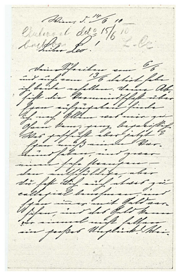 Letter from Marie Schiele to Leopold Czihaczek 