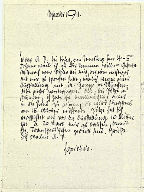 Brief von Egon Schiele an Anton Peschka 