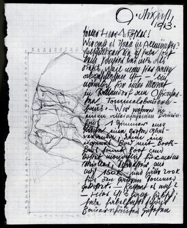 Brief von Egon Schiele an Arthur Roessler 