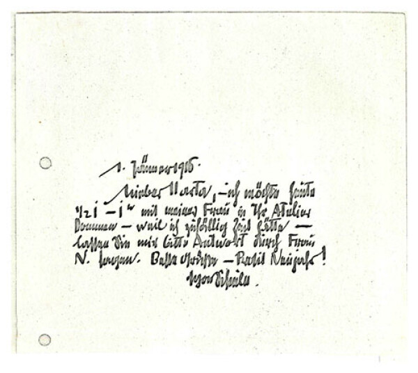 Brief von Egon Schiele an Felix Albrecht Harta 