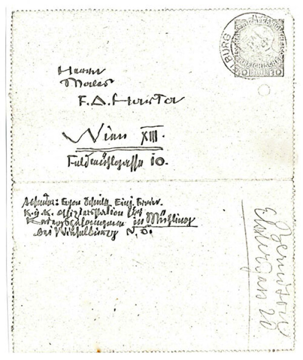 Brief von Egon Schiele an Felix Albrecht Harta Bild 2