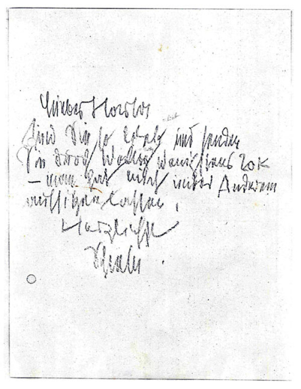 Brief von Egon Schiele an Felix Albrecht Harta 