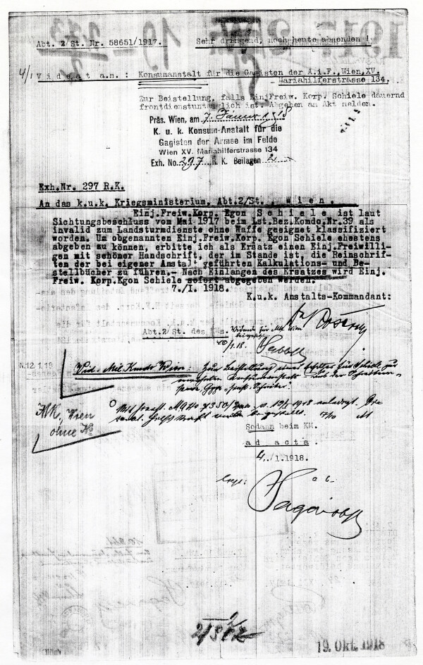 Maschinenschriftlicher Brief von Hans von Rosé an das k. u. k. Kriegsministerium 