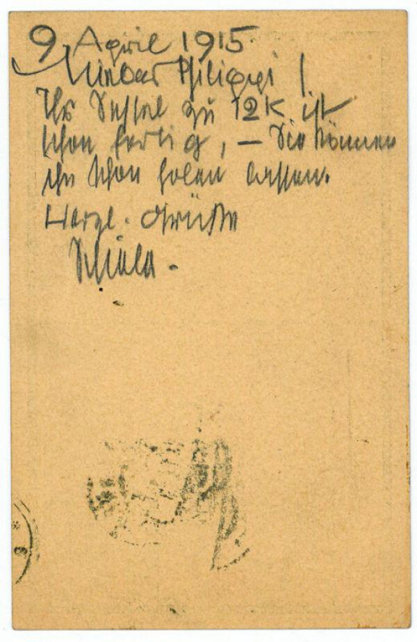 Postcard from Egon Schiele to Robert Philippi 