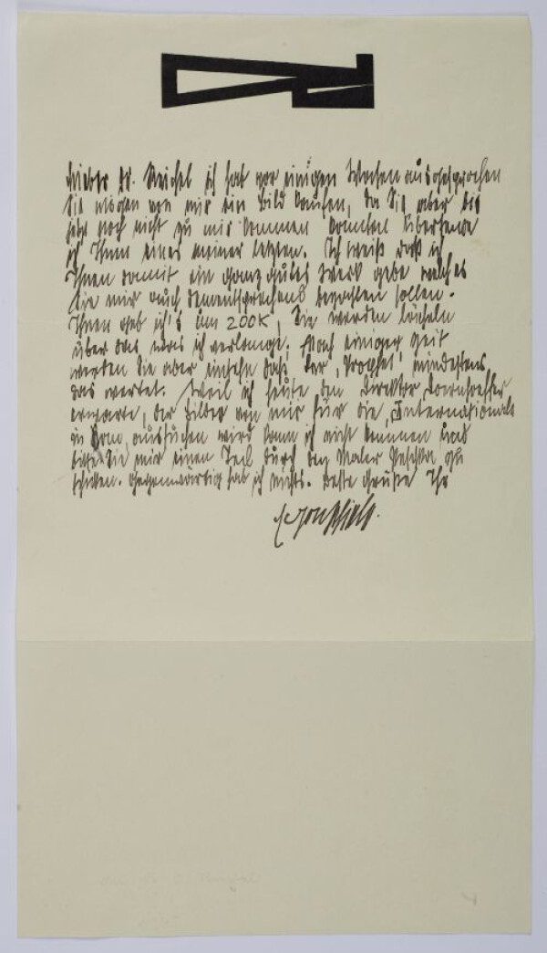 Brief von Egon Schiele an Oskar Reichel 