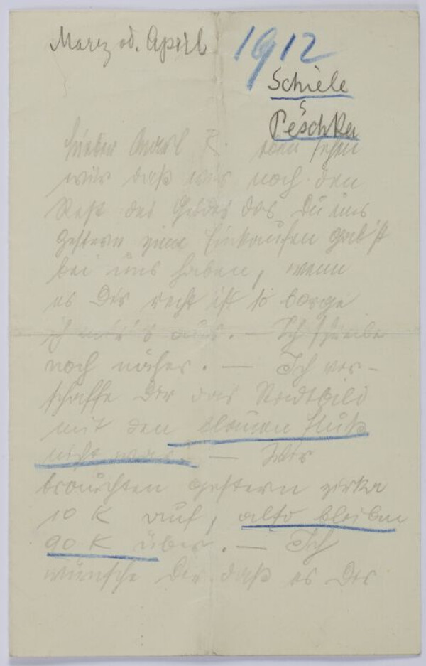 Brief von Egon Schiele und Anton Peschka an Carl Reininghaus 