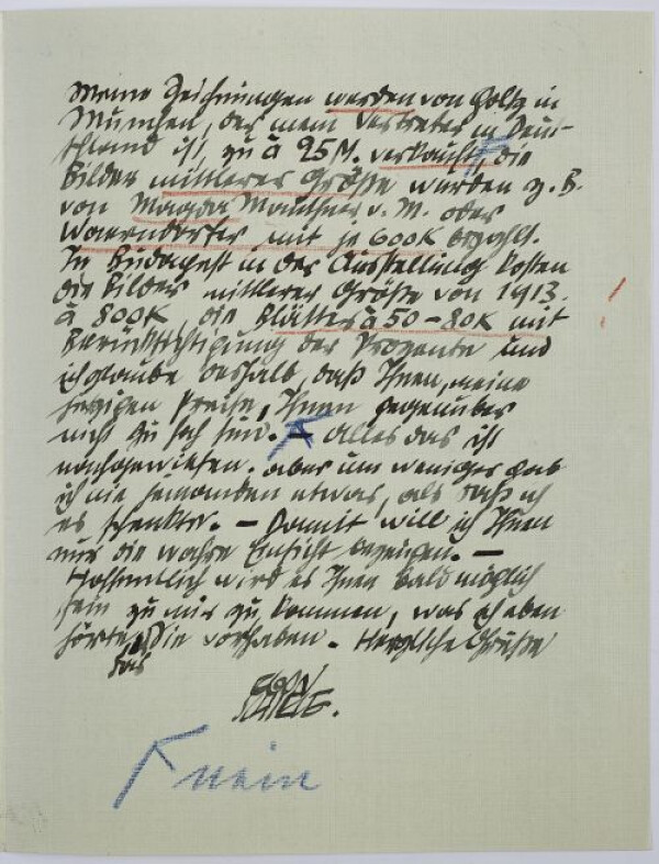 Brief von Egon Schiele an Carl Reininghaus Bild 2