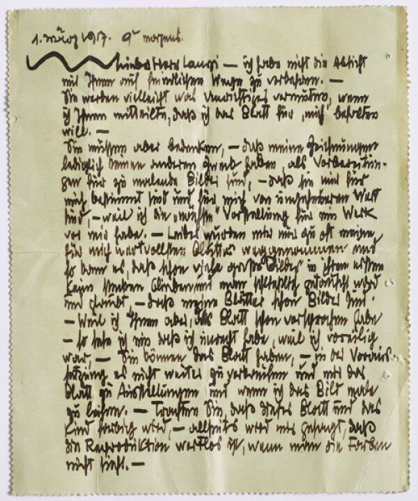 Brief von Egon Schiele an Richard Lányi 