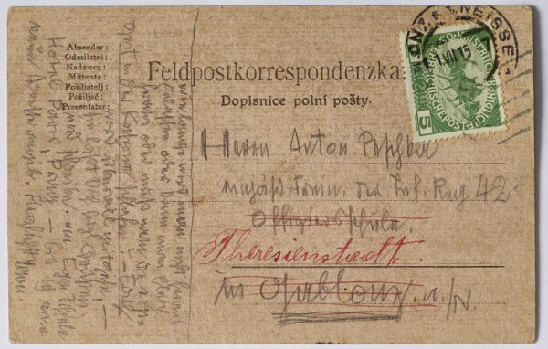 Postkarte von Egon Schiele an Anton Peschka Bild 2