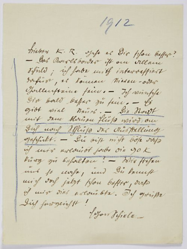 Brief von Egon Schiele an Carl Reininghaus 