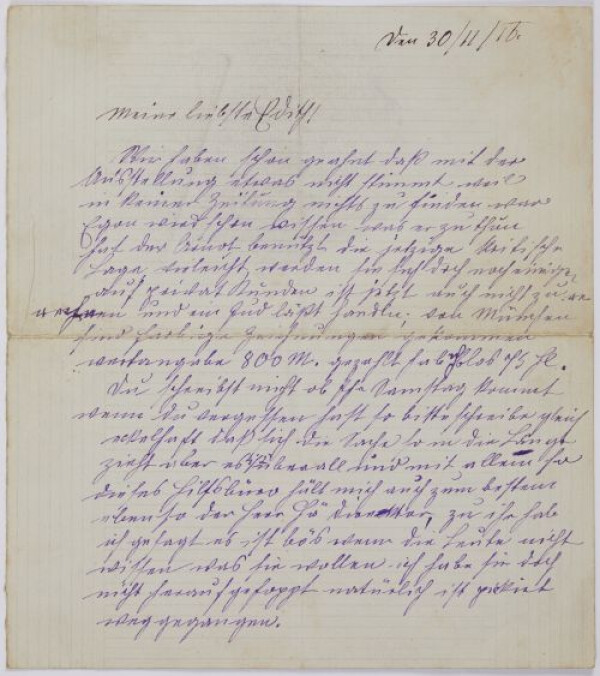 Brief von Josefine Harms an Edith Schiele 