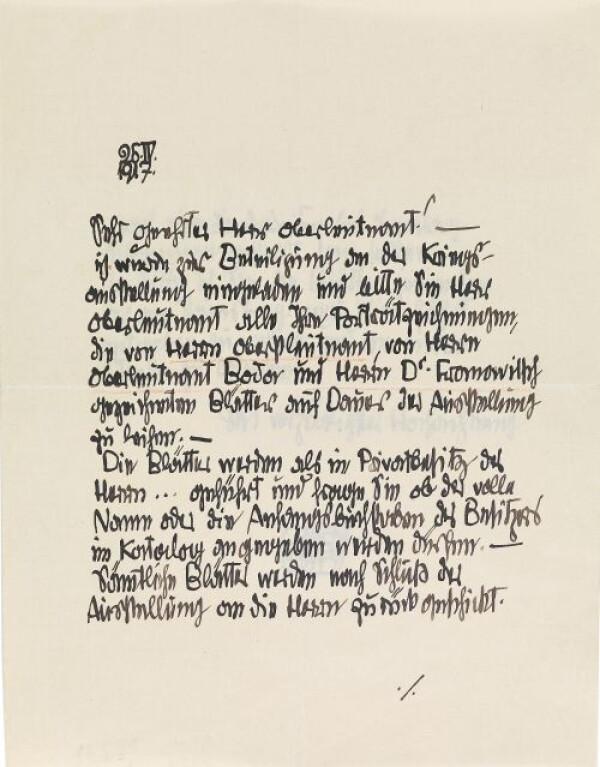 Brief von Egon Schiele an Gustav Herrmann 