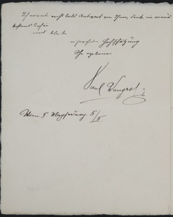 Brief von Paul Wengraf an Egon Schiele Bild 2