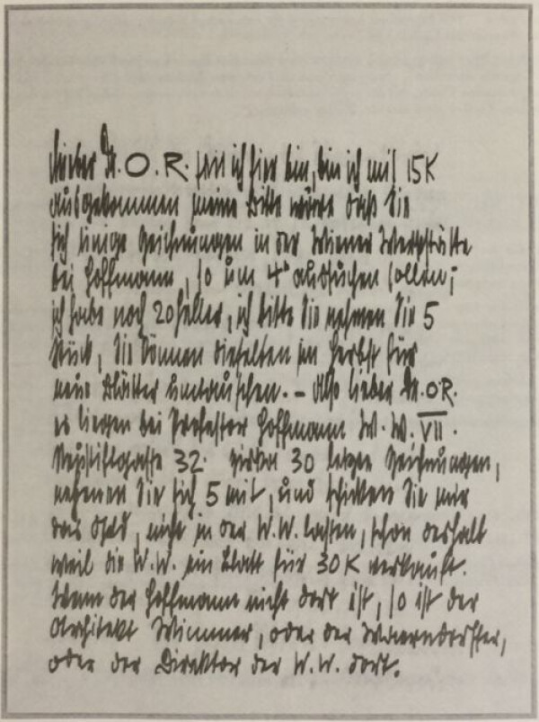 Brief von Egon Schiele an Oskar Reichel 