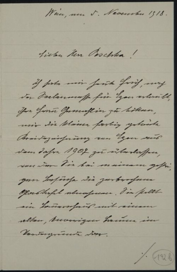 Brief von Heinrich Benesch an Anton Peschka 