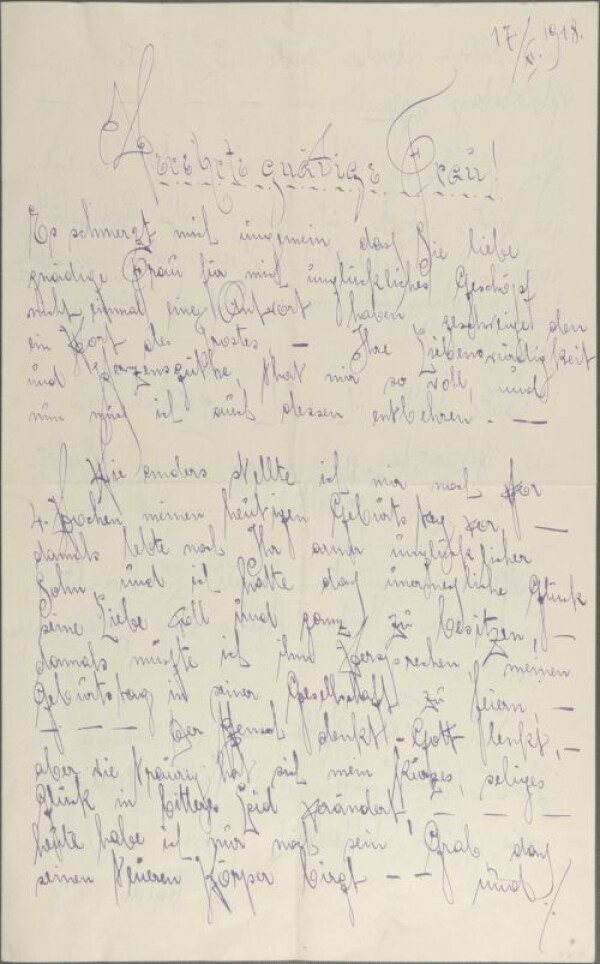 Brief von Emmy Obransky an Marie Schiele 