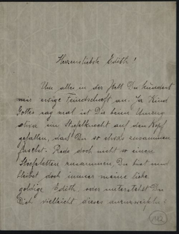 Brief an Edith Harms, vermutlich von Willi Wachalowski 