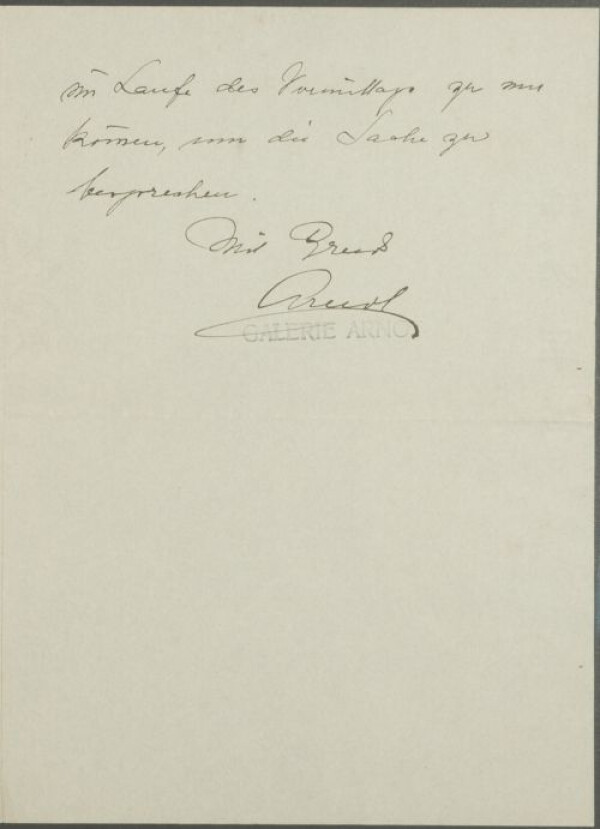 Brief von Guido Arnot an Egon Schiele Bild 2