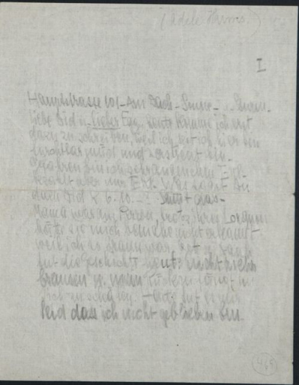 Brief von Adele Harms an Egon und Edith Schiele 